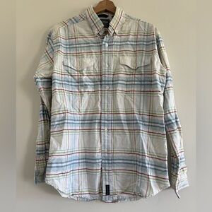 ROUGH STOCK Classic Plaid Button-Down Shirt size M